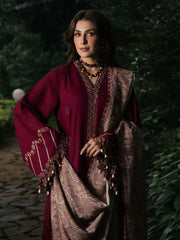 IZEL-UNSTITCHED 3PC DHANAK EMBROIDERED SUIT-PK-5323
