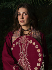 IZEL-UNSTITCHED 3PC DHANAK EMBROIDERED SUIT-PK-5323