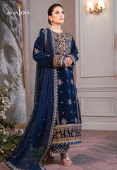 ASIM JOFA-UNSTITCHED 3PC VELVET EMBROIDERED SUIT-PK-5855