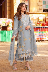 ANEELAS-UNSTITCHED 3PC LAWN EMBROIDERED SUIT-PK-4790