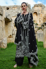 IMAGE-3PC LAWN EMBROIDERED SHIRT WITH CHIFFON EMBROIDERED DUPATTA AND TROUSER-PK-5649