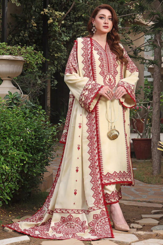 ASIM JOFA-UNSTITCHED 3PC DHANAK HEAVY EMBROIDERED SUIT-PK-5809