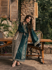 IZEL-UNSTITCHED 3PC DHANAK EMBROIDERED SUIT-PK-5322