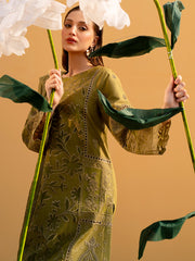 MAHNUR-UNSTITCHED 3PC LAWN LASER WORK EMBROIDERED SUIT -PK-4742