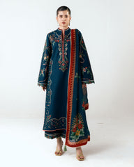 HUSSAIN REHAR-UNSTITCHED 3PC DHANAK EMBROIDERED SUIT-PK-5172