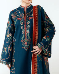 HUSSAIN REHAR-UNSTITCHED 3PC DHANAK EMBROIDERED SUIT-PK-5172