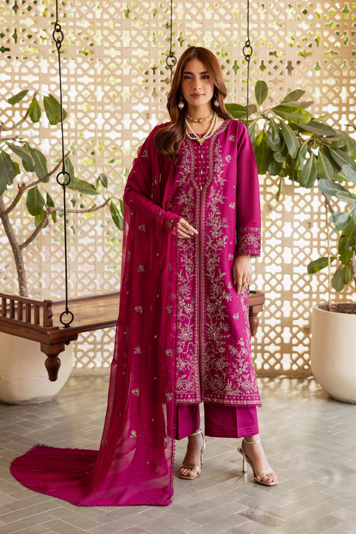 BATIK-UNSTITCHED 3PIECE LAWN SEQUIN EMBROIDERED SUIT-PK-4867