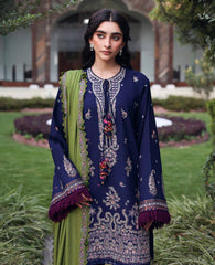 REPUBLIC WOMENSWEAR-UNSTITCHED 3PC KARANDI EMBROIDERED SUIT-PK-5246