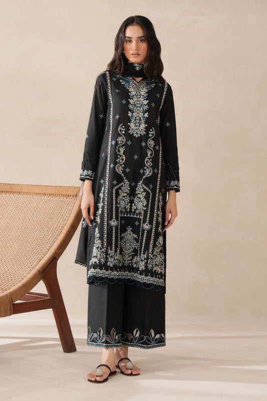 BEECHTREE-UNSTITCHED 3PC KARANDI EMBROIDERED SUIT-PK-5804