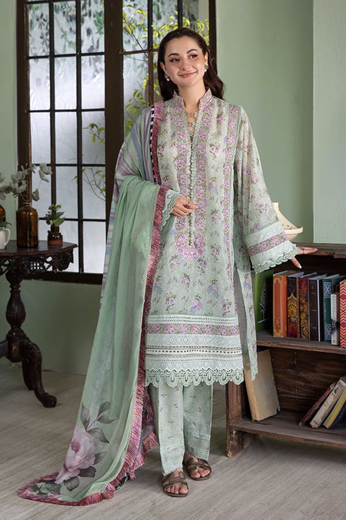 SOBIA NAZIR-UNSTITCHED 3PC KARANDI PRINTED EMBROIDERED SUIT-PK-2564