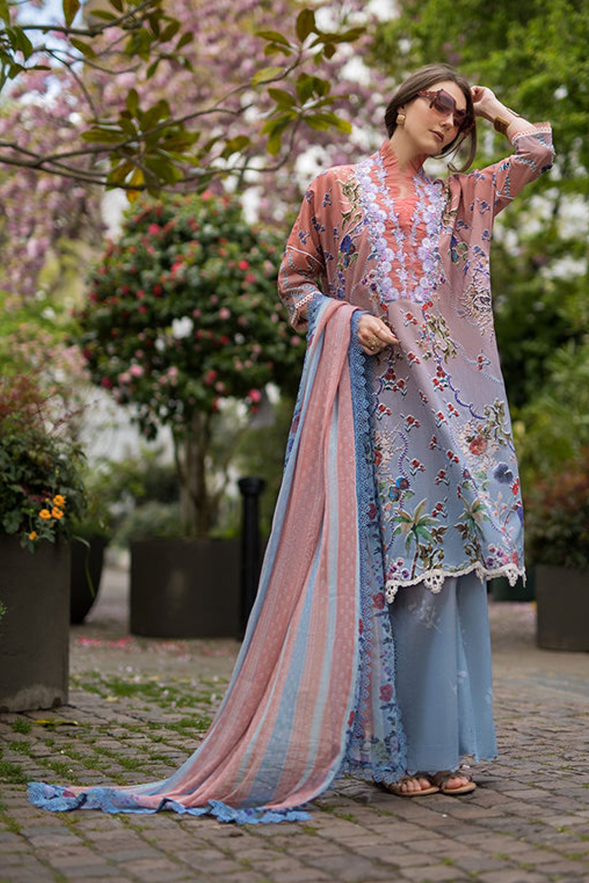 SOBIA NAZIR-UNSTITCHED 3PC KARANDI PRINTED EMBROIDERED SUIT-PK-2565