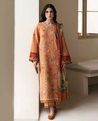 REPUBLIC WOMENSWEAR-UNSTITCHED 3PC KARANDI EMBROIDERED SUIT-PK-5247