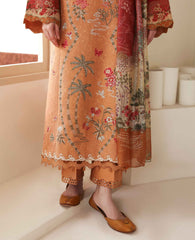REPUBLIC WOMENSWEAR-UNSTITCHED 3PC KARANDI EMBROIDERED SUIT-PK-5247