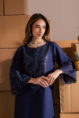 BATIK-UNSTITCHED 2PIECE LAWN SEQUIN & CHIKAN EMB NECKLINE WITH SEQUIN EMB TROUSER-PK-245