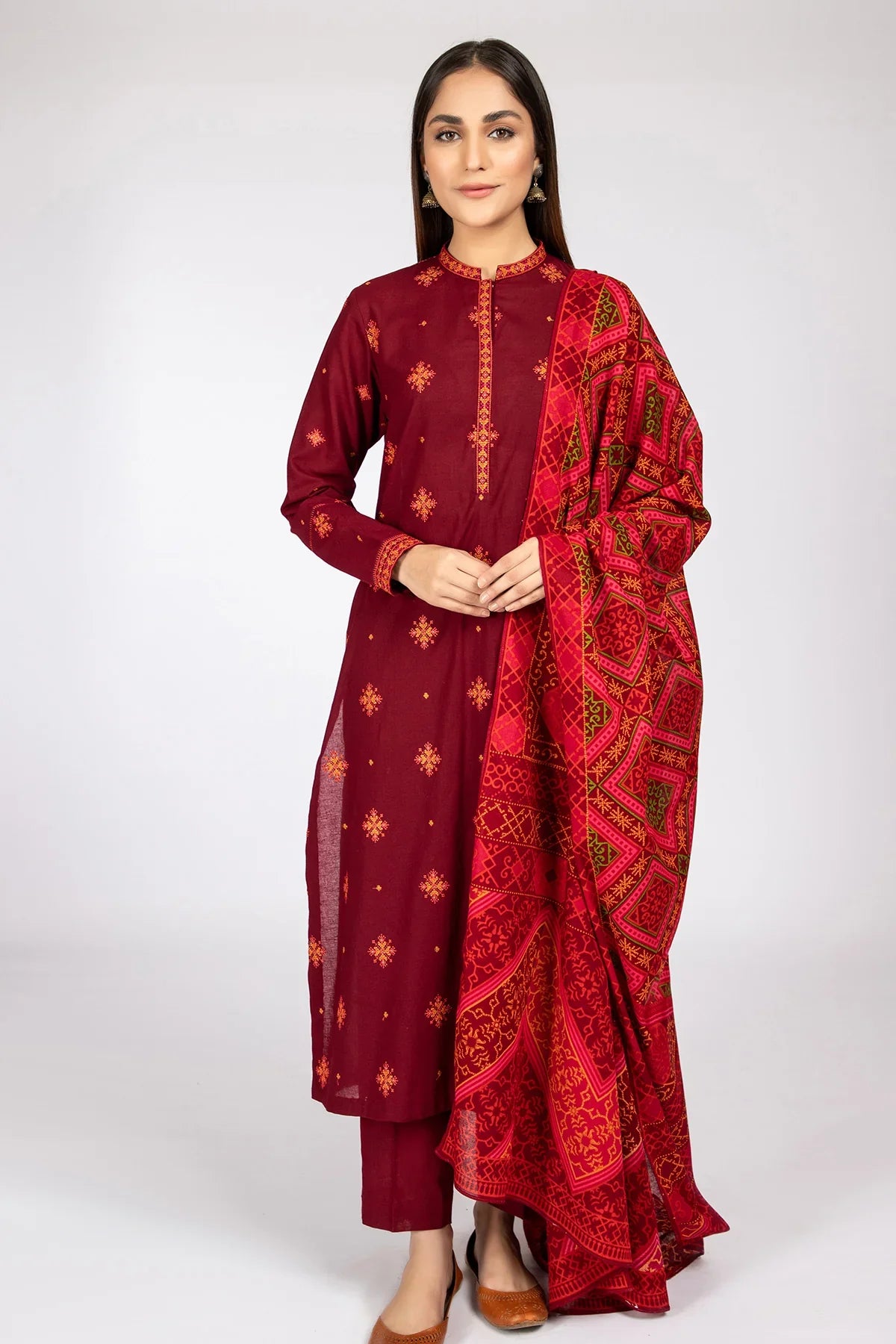 KAYSERIA- 3PC LAWN EMBROIDERED WITH DIGITAL PRINT DUPATTA & TROUSER-PK-3124