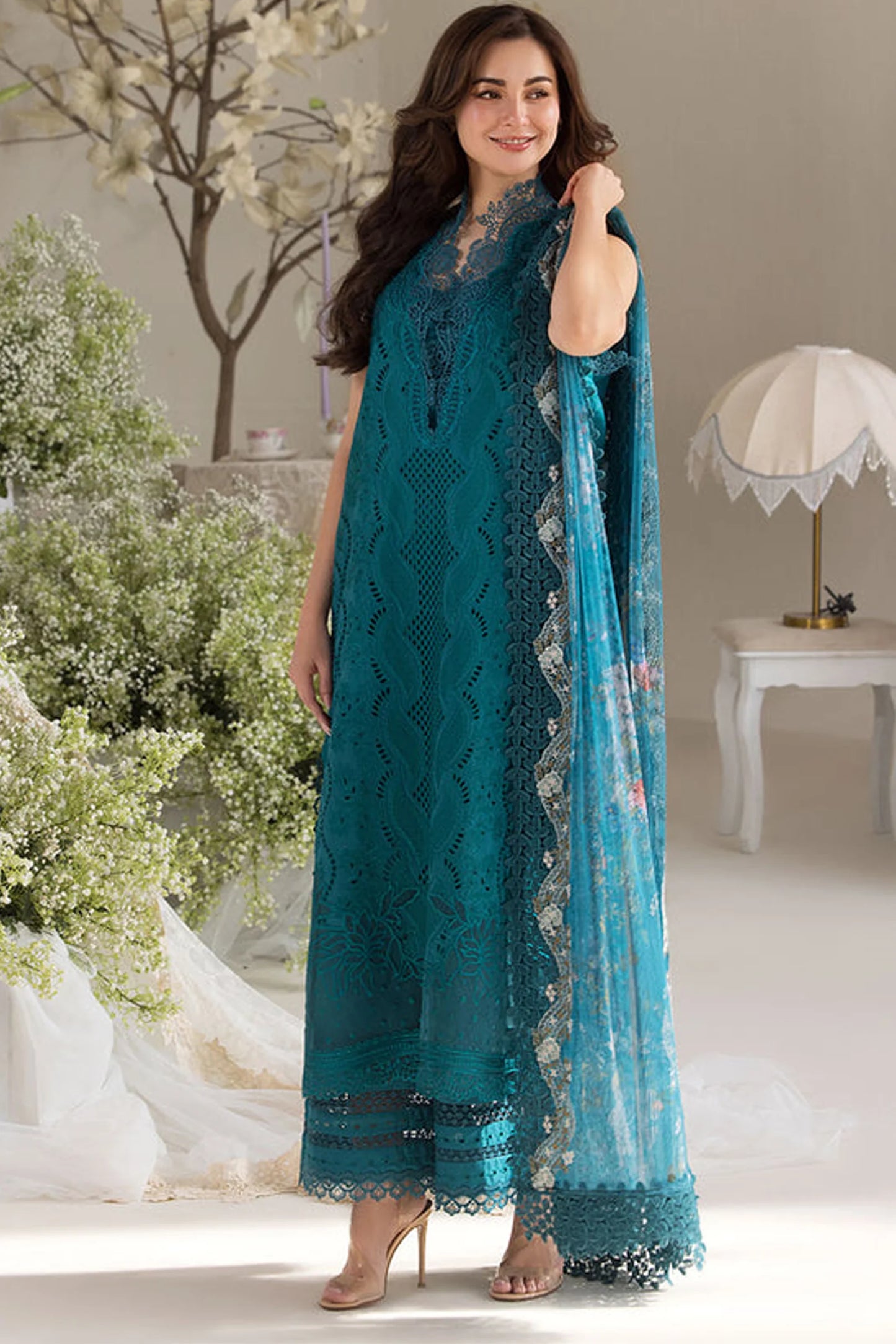 SOBIA NAZIR-UNSTITCHED 3PC CHIKANKARI DHANAK EMBROIDERED SUIT-PK-3699