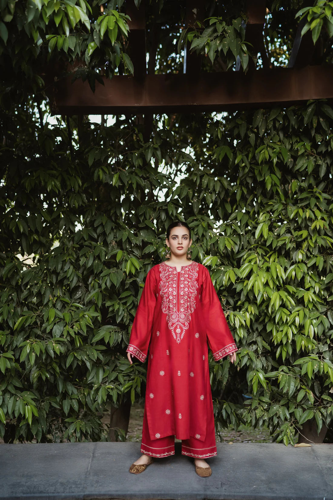 URGE-2PC DHANAK EMBROIDERED SHIRT WITH DHANAK EMBROIDERED TROUSER-EP-5442