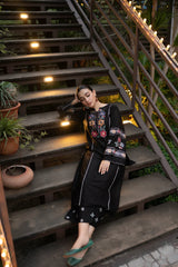 URGE-2PC DHANAK EMBROIDERED SHIRT WITH DHANAK EMB TROUSER-EP-5494