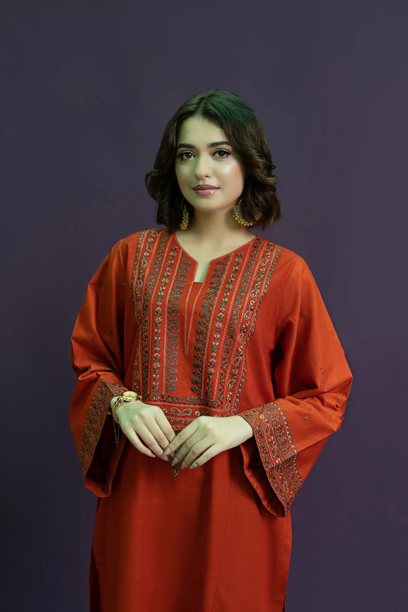 URGE-2PC LAWN EMBROIDRED SHIRT WITH AND EMBROIDRED TROUSER-PK-3126