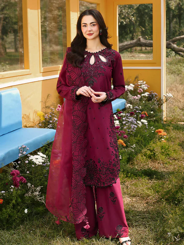 ASIM JOFA-UNSTITCHED 3PC LAWN SEQUIN EMBROIDERED SUIT-PK-4805