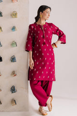 BATIK-2PIECE DHANAK EMBROIDERED SHIRT WITH DHANAK EMB SLEEVES-PK-15009