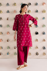 BATIK-2PIECE DHANAK EMBROIDERED SHIRT WITH DHANAK EMB SLEEVES-PK-15009
