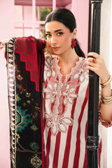 MARIA.B-3PC LAWN EMBROIDERED PRINTED SHIRT WITH CHIFFON PRINT DUPATTA AND PRINT TROUSER-PK-5659