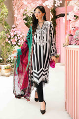 MARIA.B-3PC LAWN EMBROIDERED PRINTED SHIRT WITH CHIFFON PRINT DUPATTA AND PRINT TROUSER-PK-5660