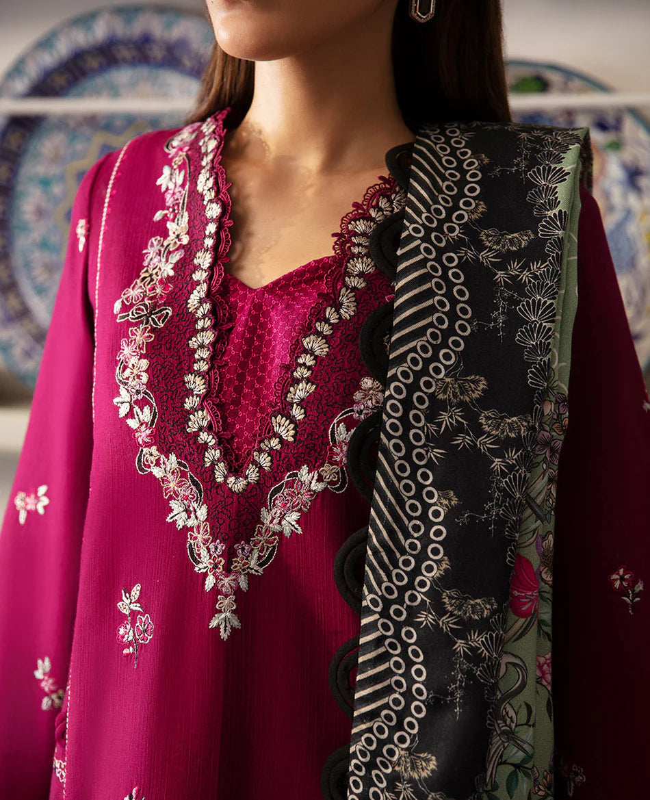 REPUBLIC WOMENSWEAR-UNSTITCHED 3PC DHANAK  EMBROIDERED SUIT-PK-5797