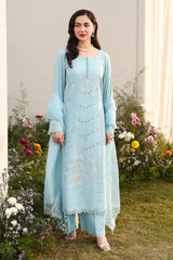 ASIM JOFA- UNSTITCHED 3PC LAWN EMBROIDERED SUIT-PK-4807