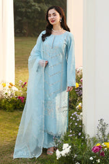 ASIM JOFA- UNSTITCHED 3PC LAWN EMBROIDERED SUIT-PK-4807