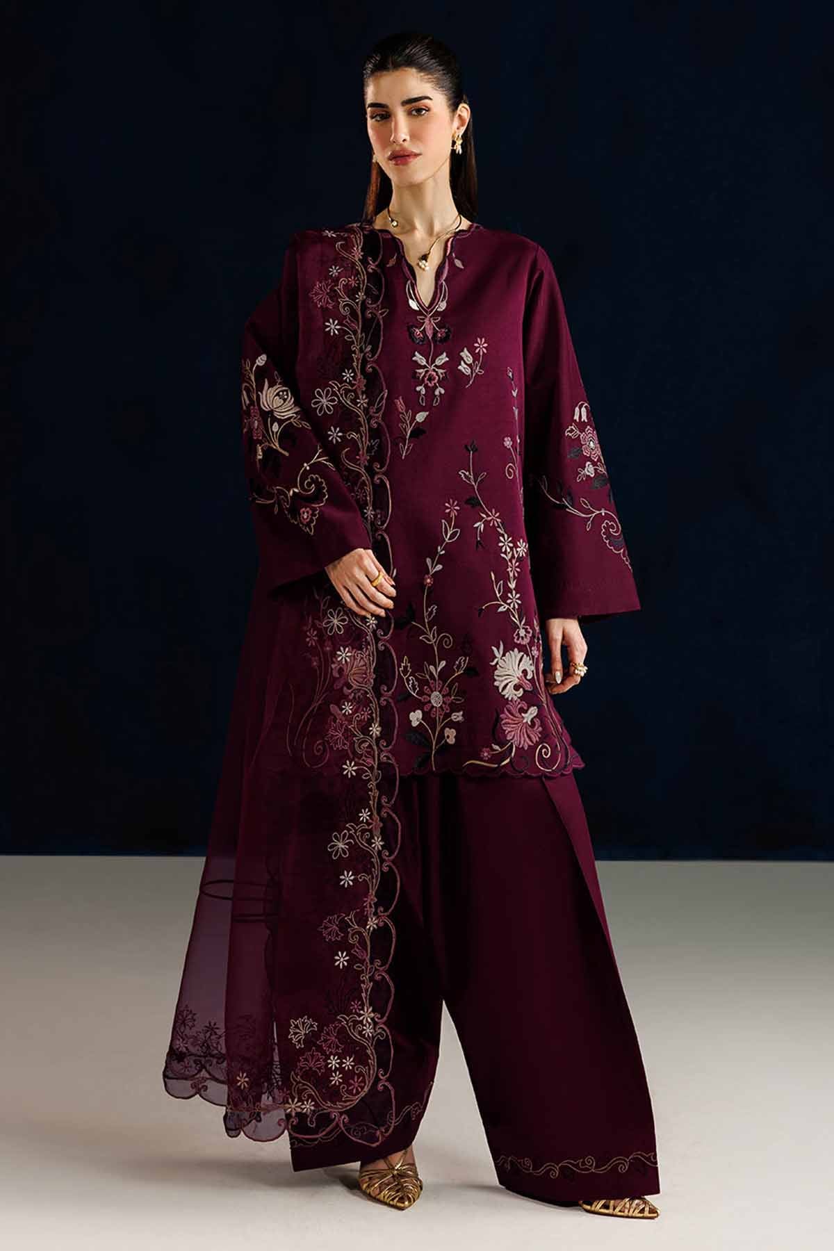 IZNIK-UNSTITCHED 3PC LAWN EMBROIDERED SUIT-PK-4844