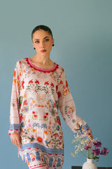 UNSTITCHED-2PC SHAMOZE SILK PRINTED SUIT-PK-2006