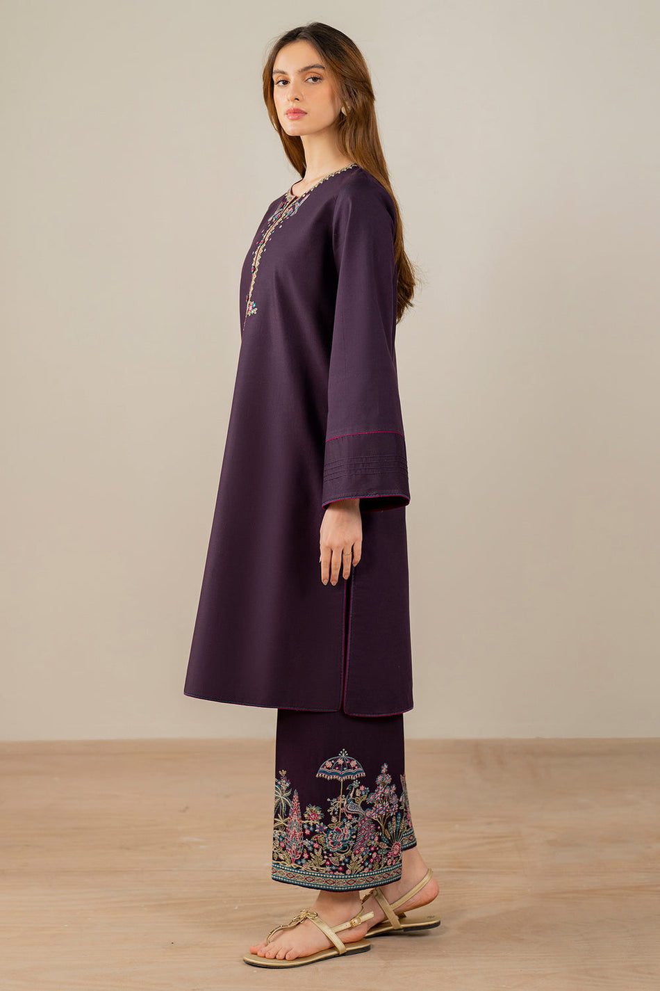 JAZMIN- UNSTITCHED 2PC DHANAK EMBROIDERED SUIT-PK-111