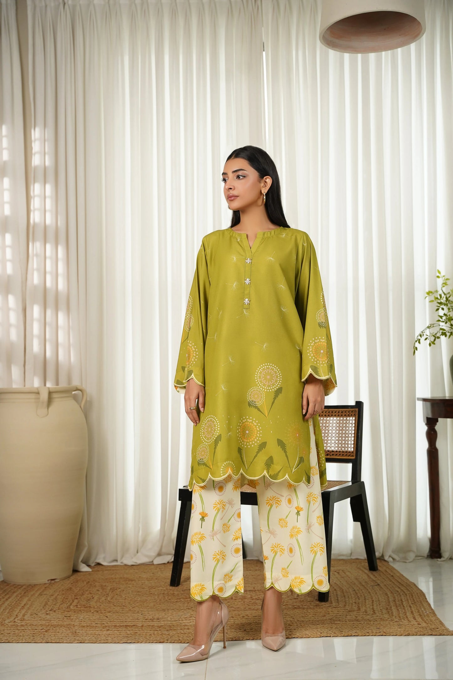 UNSTITCHED-2PC SHAMOZE SILK PRINTED SUIT-PK-2004