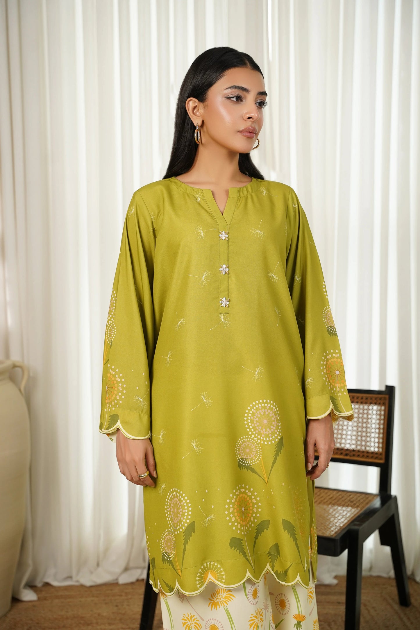 UNSTITCHED-2PC SHAMOZE SILK PRINTED SUIT-PK-2004