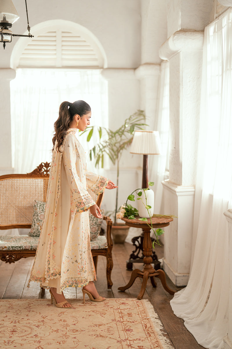 QALAMQAR - UNSTITCHED 3PC LAWN EMBROIDERED SUIT-PK-5731