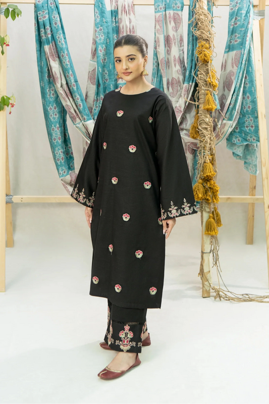 URGE-2PC DHANAK EMBROIDERED SHIRT WITH DHANAK EMBROIDERED TROUSER-EP-5009