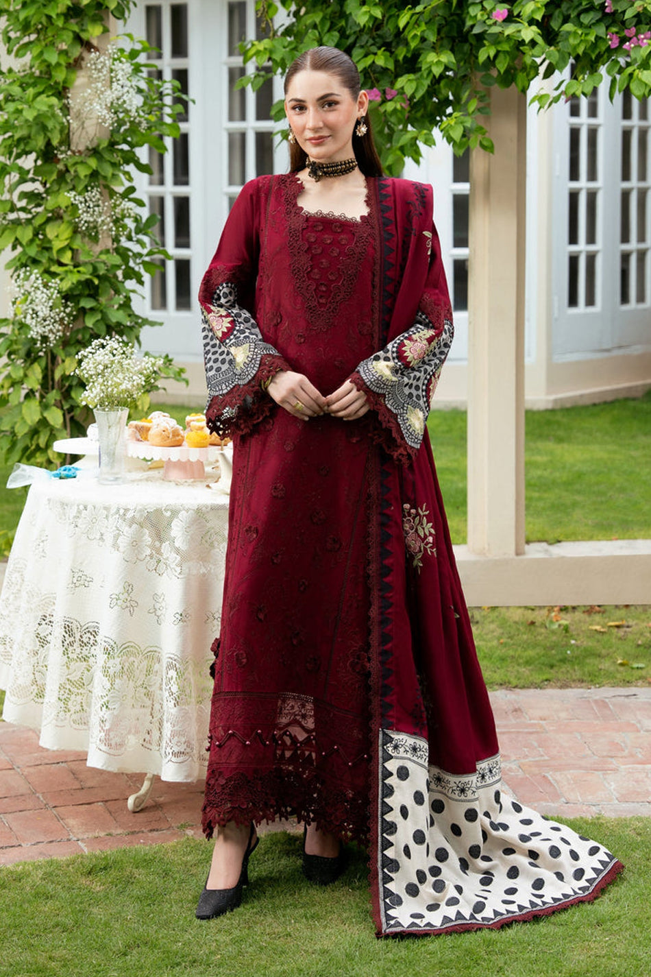 ANEELAS-UNDTITCHED 3PC KARANDI EMBROIDERED SUIT-PK-5303
