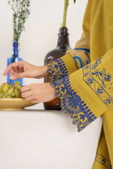 HANA-UNSTITCHED 3PC KHADDAR EMBROIDERED SUIT-PK-4149