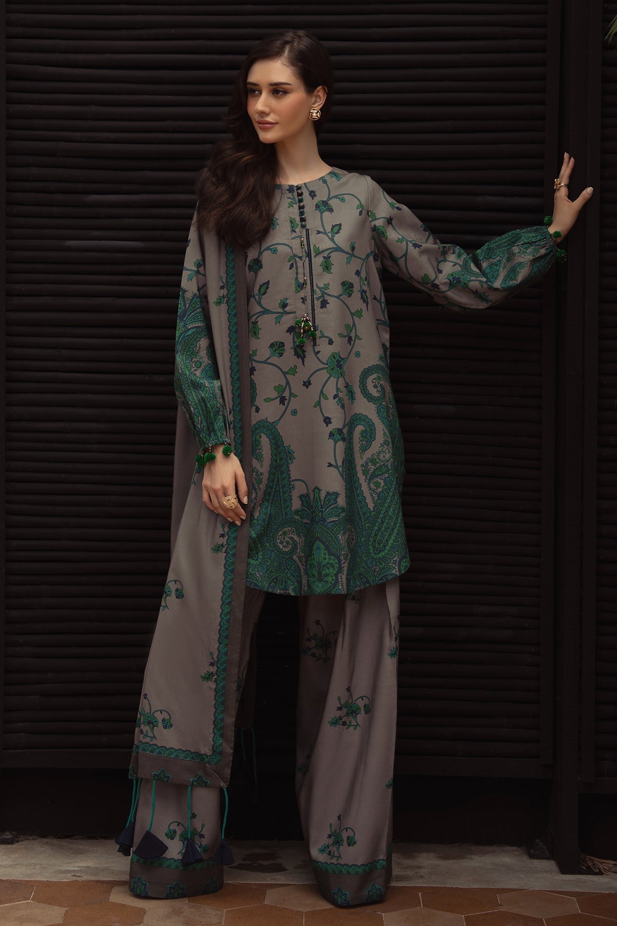 CHARIZMA-UNSTITCHED 3PC KHADDAR PRINTED SUIT-BIC-2650