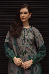CHARIZMA-UNSTITCHED 3PC KHADDAR PRINTED SUIT-BIC-2650