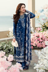 QALAMKAR-UNSTITCHED 3PC LAWN HEAVY EMBROIDERED SUIT-PK-4608