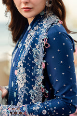 QALAMKAR-UNSTITCHED 3PC LAWN HEAVY EMBROIDERED SUIT-PK-4608