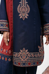 JAZMIN-UNSTITCHED 3PC DHANAK EMBROIDERED SUIT-PK-4301