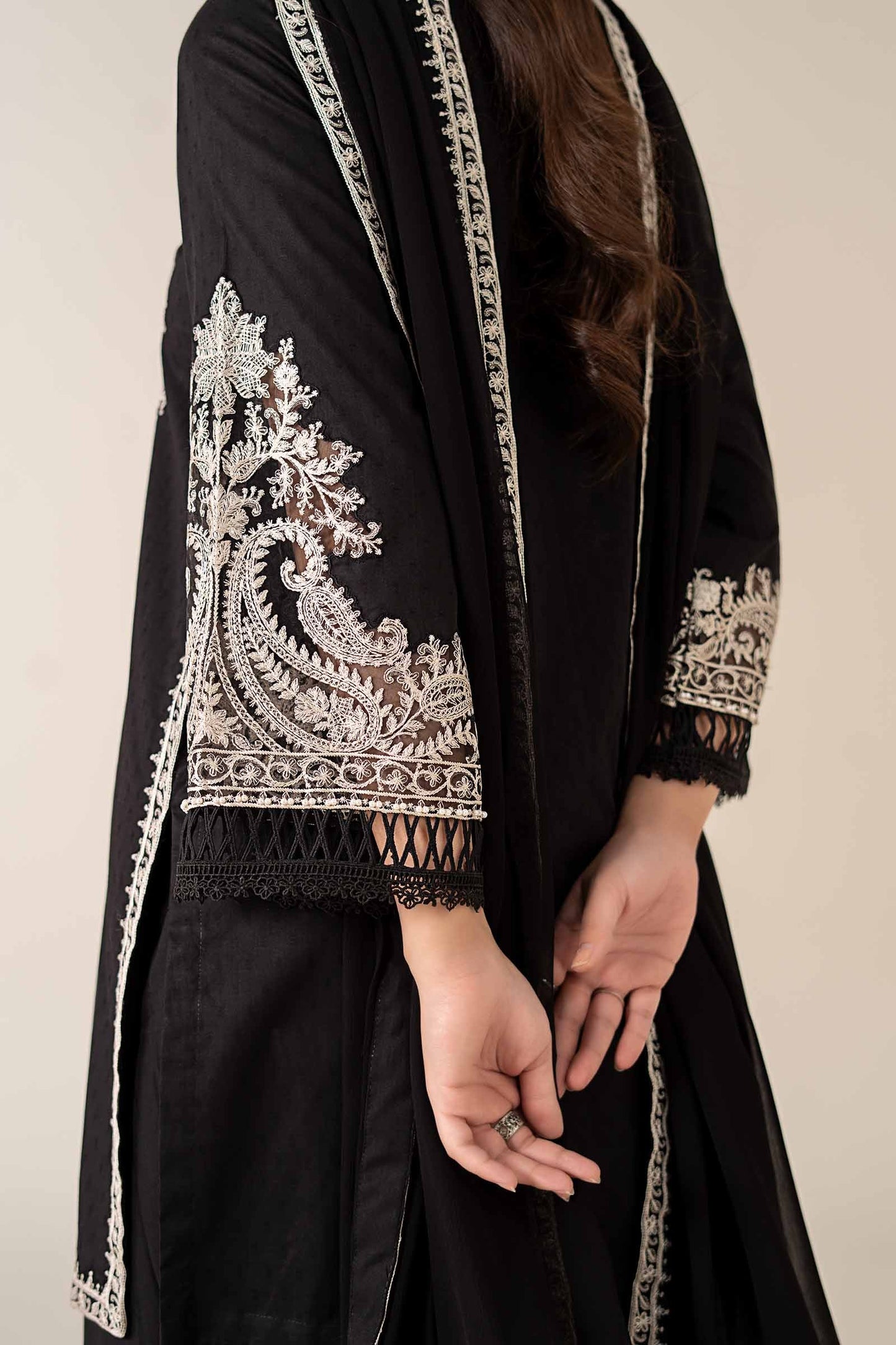 MARIA.B-UNSTITCHED 3PC DHANAK EMBROIDERED SUIT-PK-5790