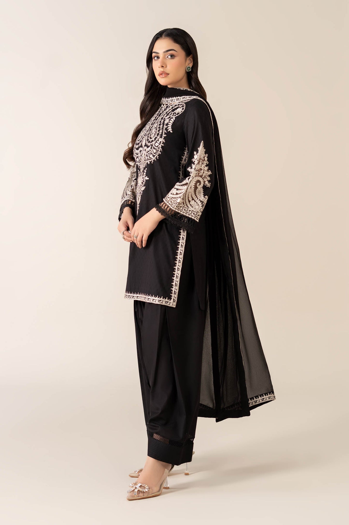 MARIA.B-UNSTITCHED 3PC DHANAK EMBROIDERED SUIT-PK-5790