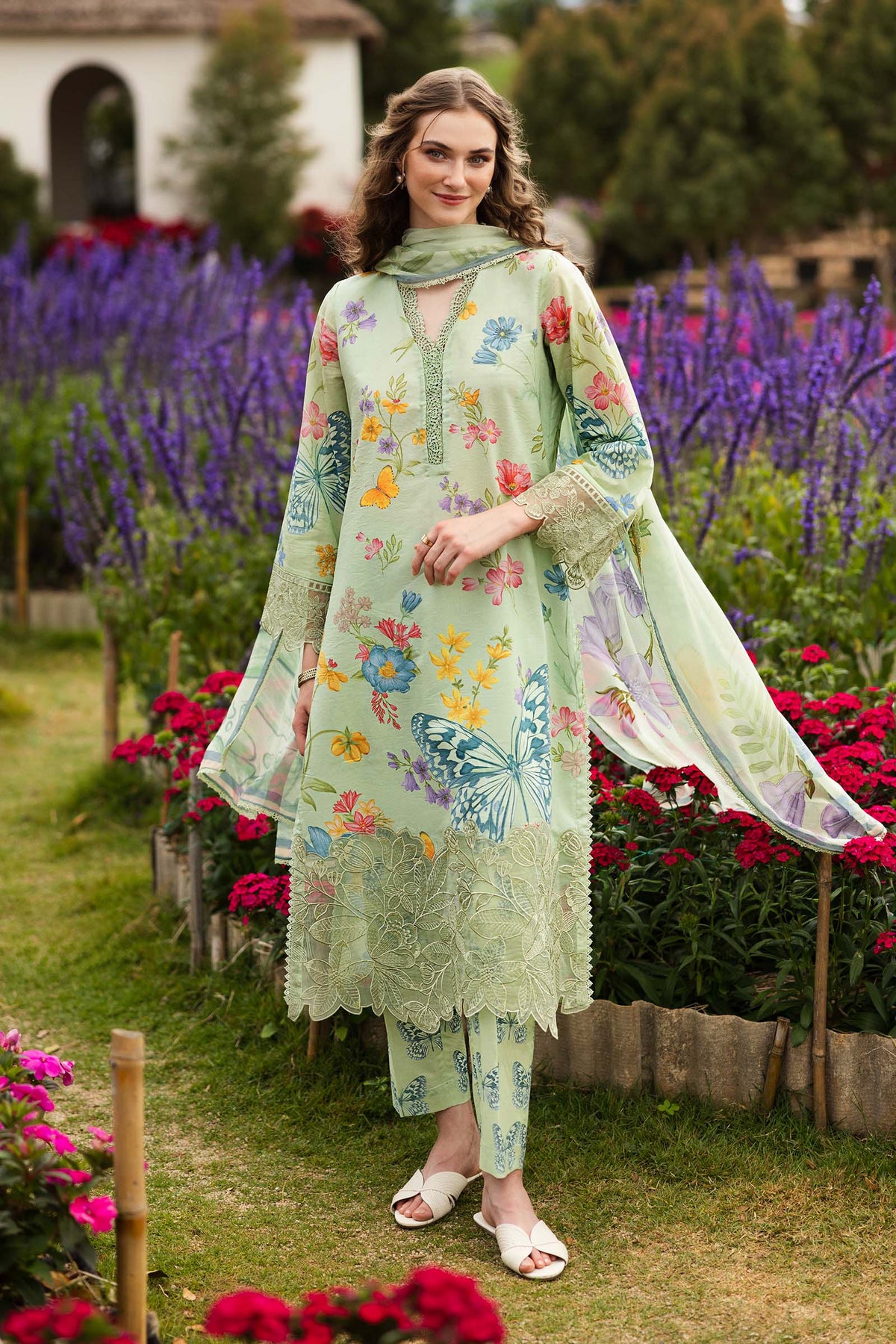 MARIA.B-UNSTITCHED 3PC LAWN DIGITAL PRINTED EMB SUIT-PK-013