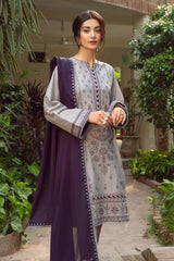 JAZMIN-3PC LAWN EMBROIDERED SHIRT WITH MONARK EMBROIDERED DUPATTA & TROUSER-PK-3143