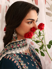 MAHNUR-UNSTITCHED 3PC LAWN LASERWORK EMBROIDERED SUIT-PK-4689